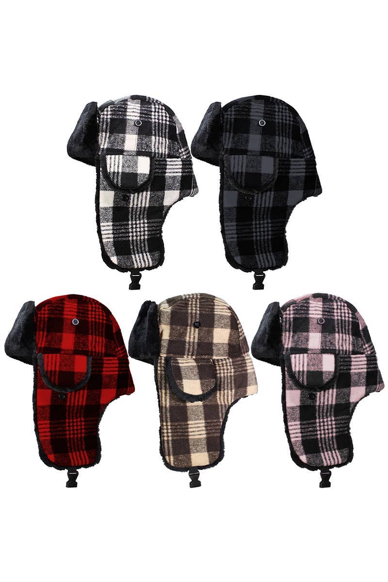 SURTIDO Gorro Glen Plaid con forro de piel térmica de venta al por mayor en Faire14