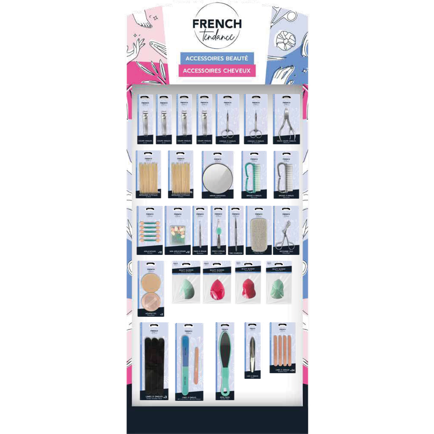 FRENCH TENDANCE - Vendita all'ingrosso Set per manicure - Set Accessori Bellezza - 551 pezzi - FRENCH TENDANCE0