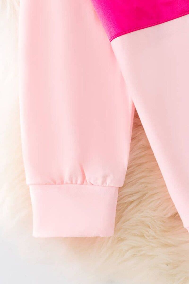 Kids Charm Online - Wholesale Sweatshirt - Kids - Fuchsia bow on lt. pink sweatshirt. TPG50486 AMY2