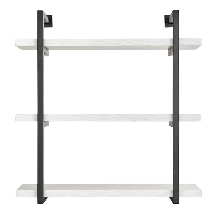 Danya B - Wholesale Wall Mounted Shelf - Modern 3-Tier Hanging Metal Bracket White Birch Wall Shelves