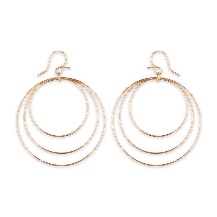 Large Triple Circle Dangle Earring for wholesale by Mark Steel Jewelry