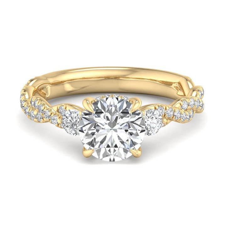 Round Lab Grown Diamond Center Engagement Ring for wholesale by Caratina