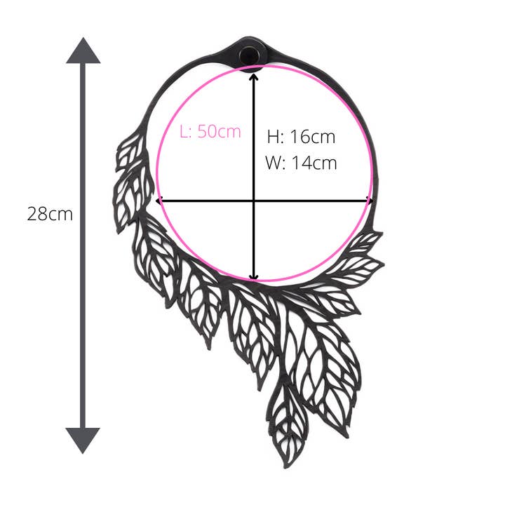 Black Spring Leaf Recycled Rubber Necklace for wholesale on Faire4