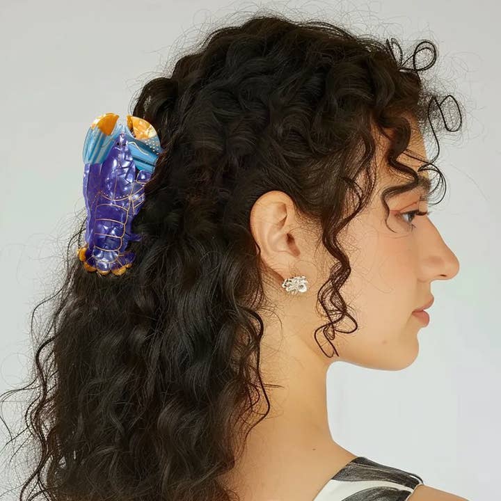Pinzas para el cabello en forma de langosta azul para venta al por mayor de SOCALI