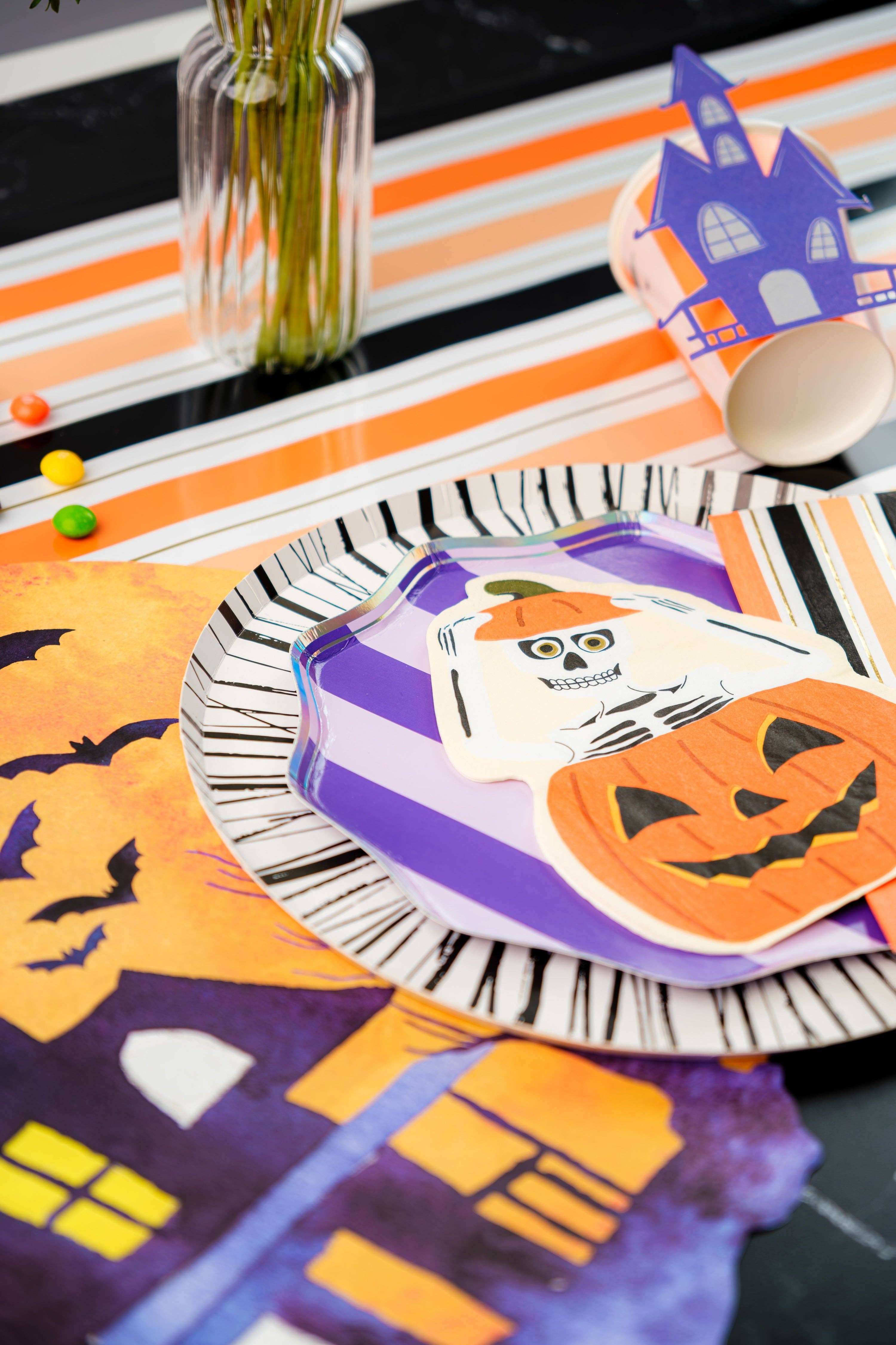 Gatherings by Curated Paperie - Wholesale Disposable Table Cover/Runner - Halloween Stripe Paper Table Runner2