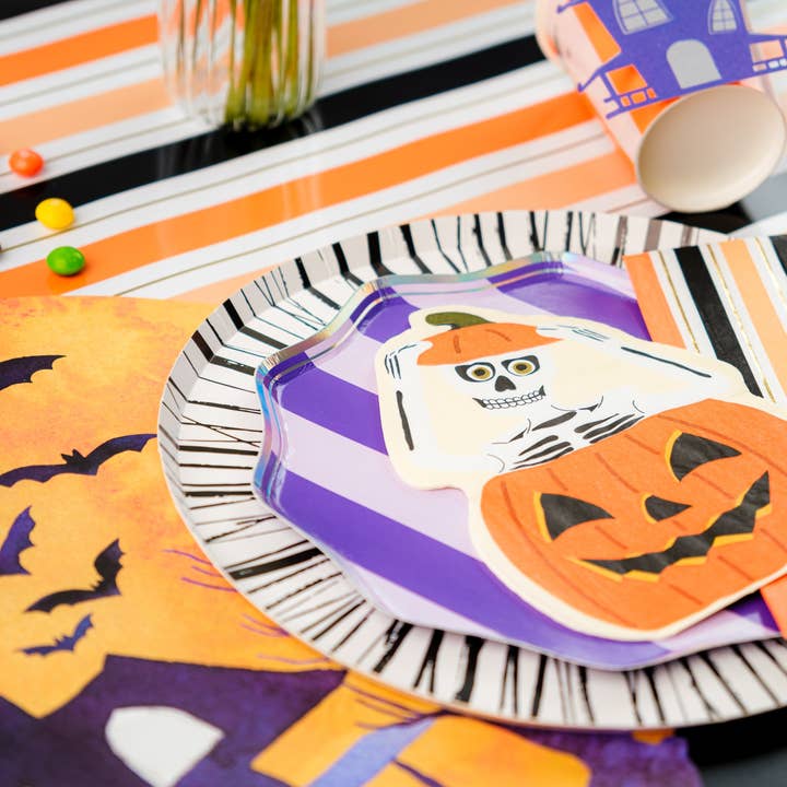 Gatherings by Curated Paperie - Wholesale Disposable Table Cover/Runner - Halloween Stripe Paper Table Runner2