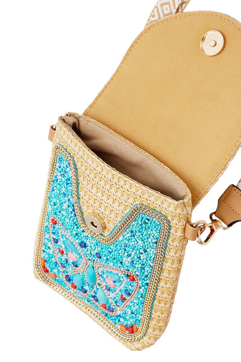 Cap Zone - Wholesale Crossbody Bag - Women's - Butterfly Bohemian Artisan Beaded Crossbody Bag8