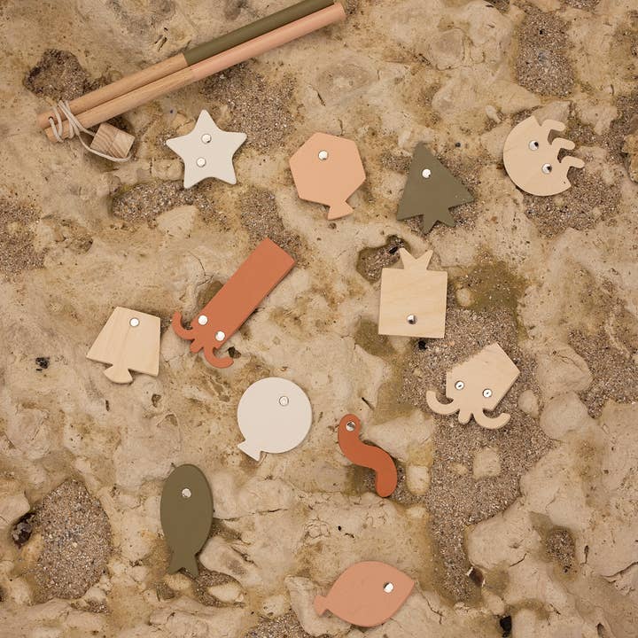 Babai – Großhandel Holzspielzeug – Kinder – Holz Angelspiel mit Magneten – Geometrische Fische6