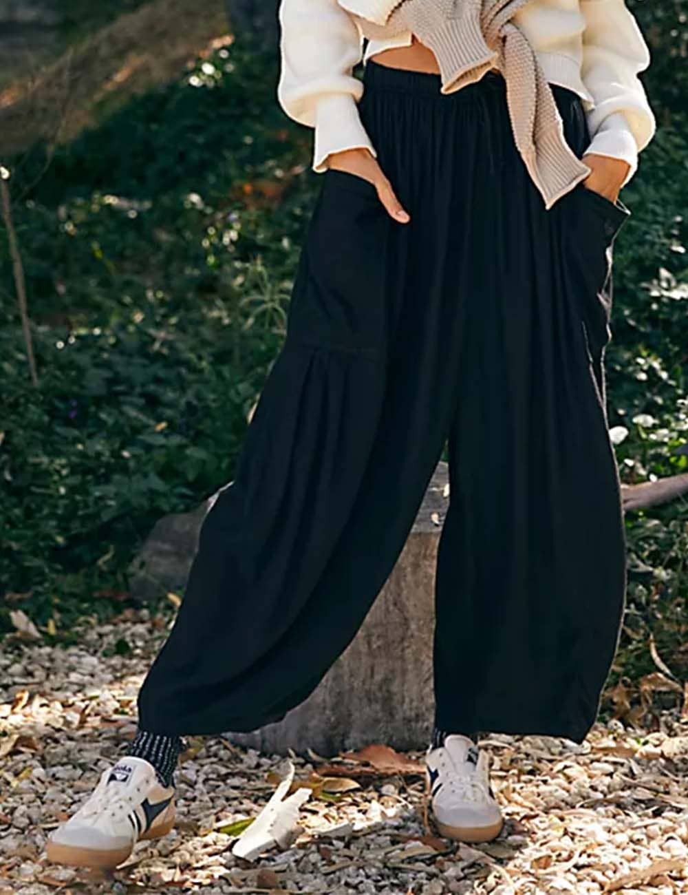 Sweetkama - Wholesale Pants - Women's - Ladies Elastic Waist String Tie Pocket Cuzy Pants12