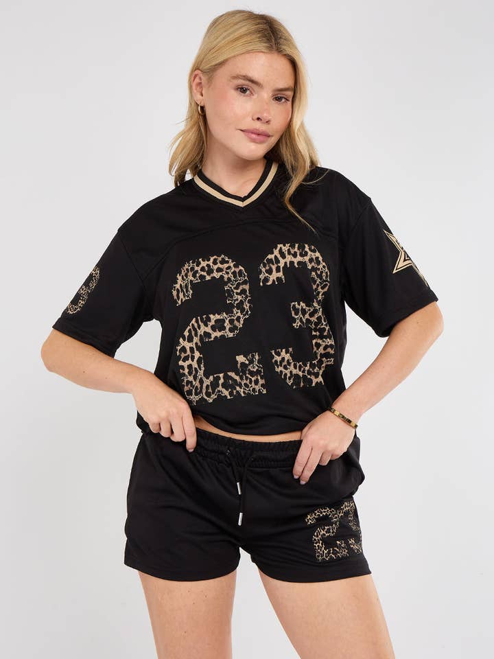 AX Labels - Wholesale Top & Short Set (NOT Loungewear) - Women's - Leopard Print 23 T-Shirt With Shorts Co-ord61