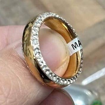 Dubbel förstärkt stålväska i rosa guldplack och CZ för wholesale av Mathieu Blanchard