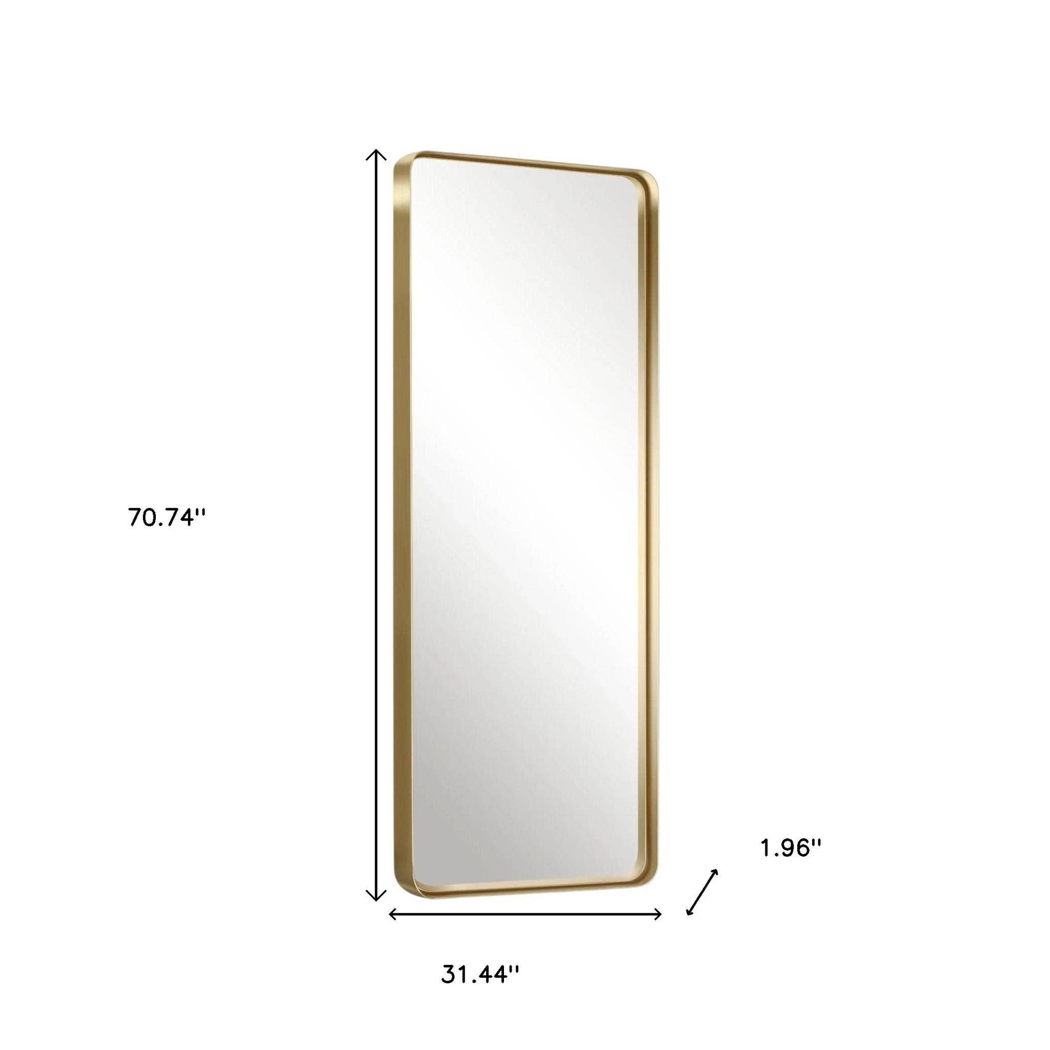 HomeRoots - Wholesale Vanity Mirror - 71" Gold Metal Framed Full Length Mirror2