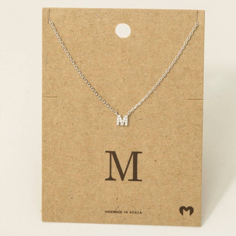 Fame Accessories - Vendita all'ingrosso Collana con ciondolo/pendaglio - Mini collana iniziale con strass31