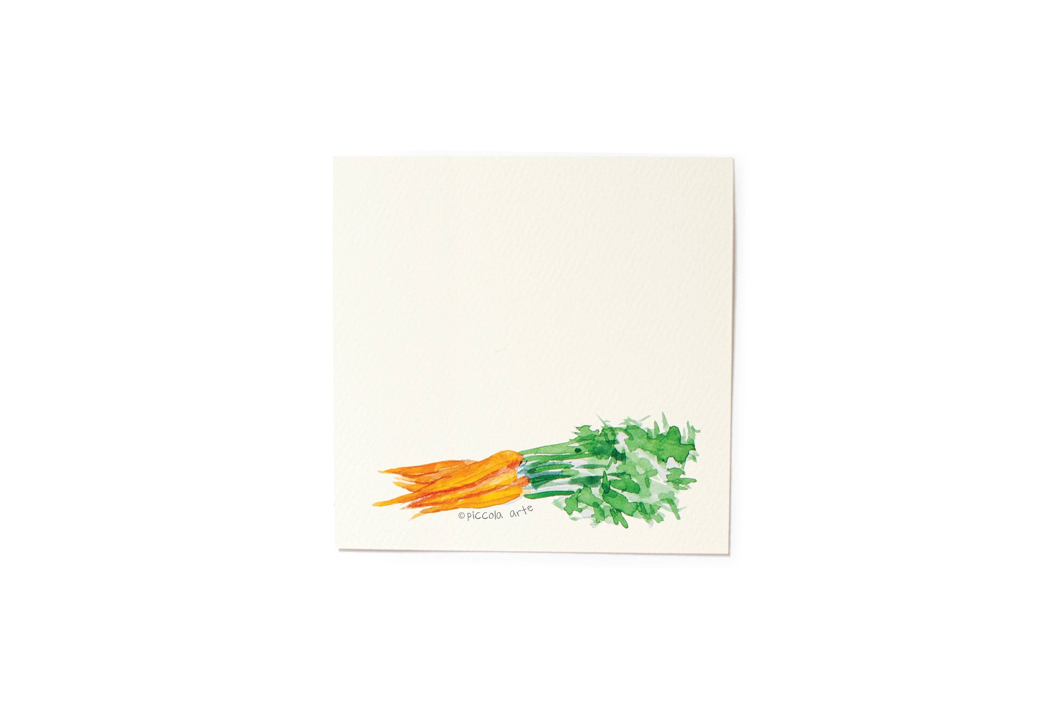 Piccola Arte - Wholesale Stationery/Notecard Set - Mini Stationery Set - Carrots1