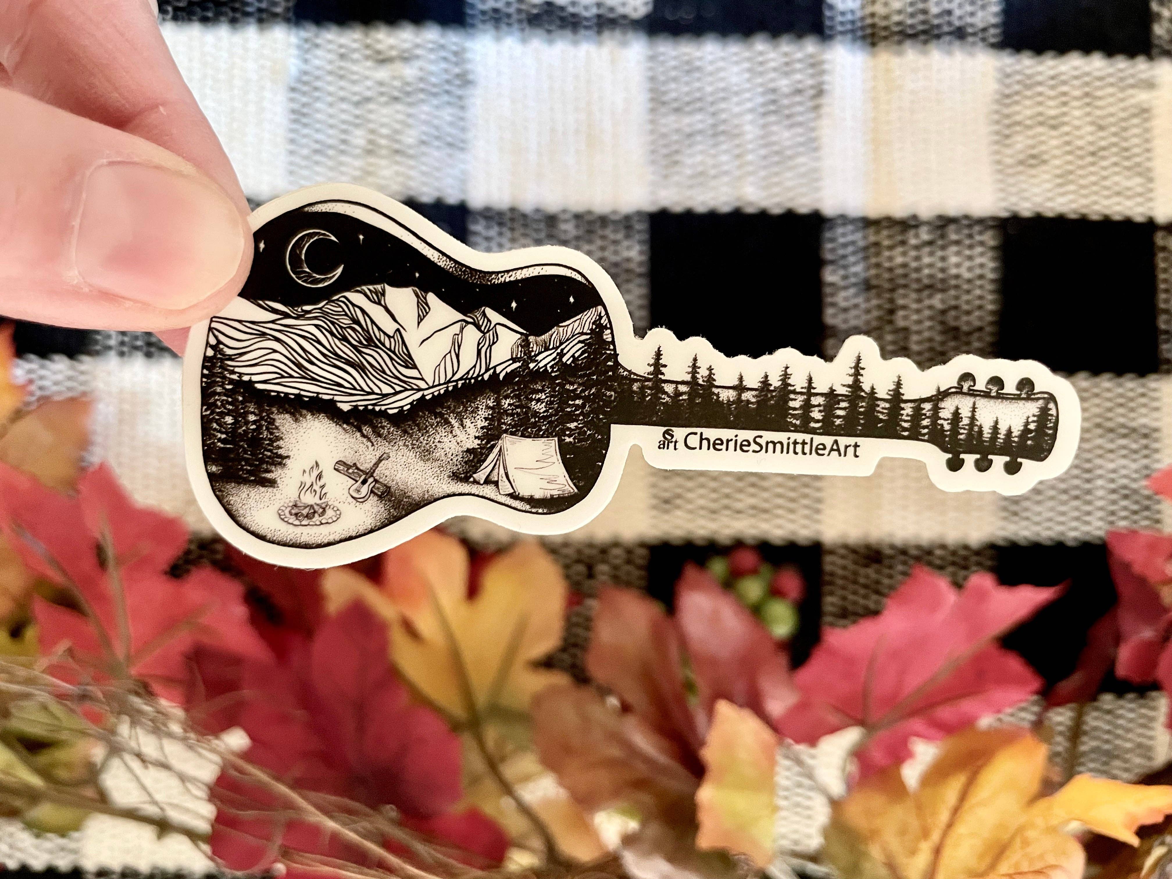 CherieSmittleArt - Wholesale Sticker - Camp Acoustic Guitar Sticker9
