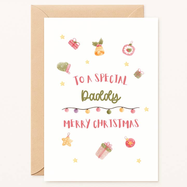 Till en speciell pappa God Jul-kort för wholesale av Printarelle