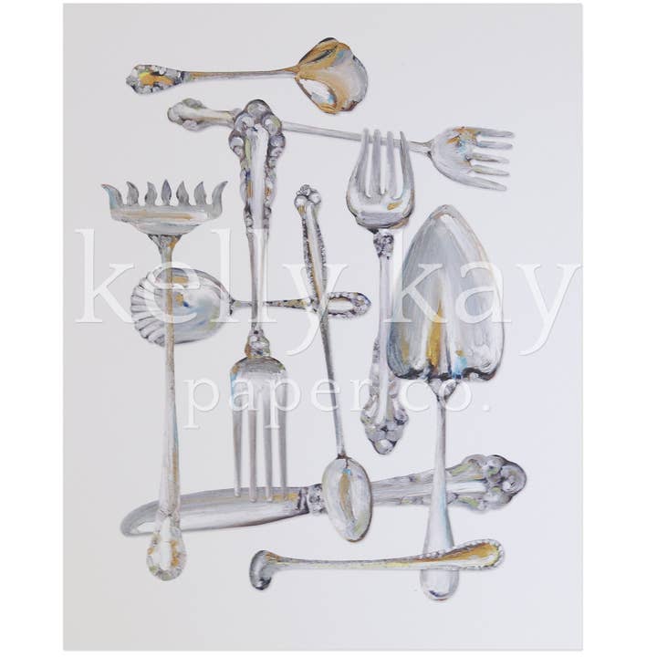 Kunst Print | Sterling Bestik for engroshandel hos Kelly Kay Paper Co.