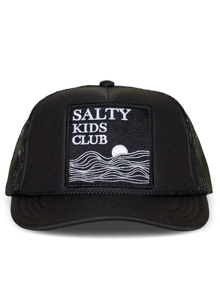 Youth Salty Kids Club Trucker hat in Black for wholesale by Friday Feelin'