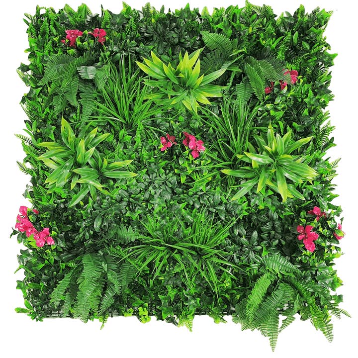 Panneau vertical de jardin fleuri lilas/mur vert résistant aux UV 100 cm x 100 cm pour la vente par Designer Plants AU