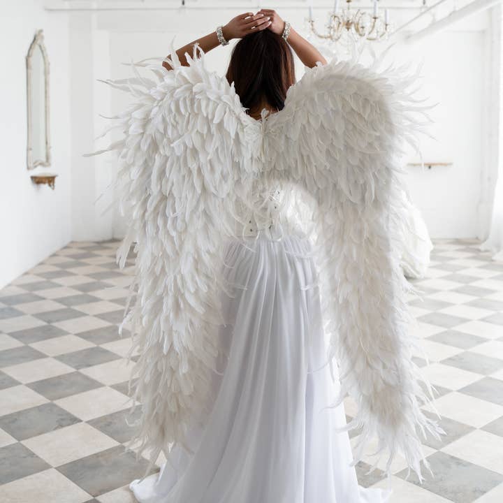 Huge White Angel Wings for wholesale by Zucker Feather Products