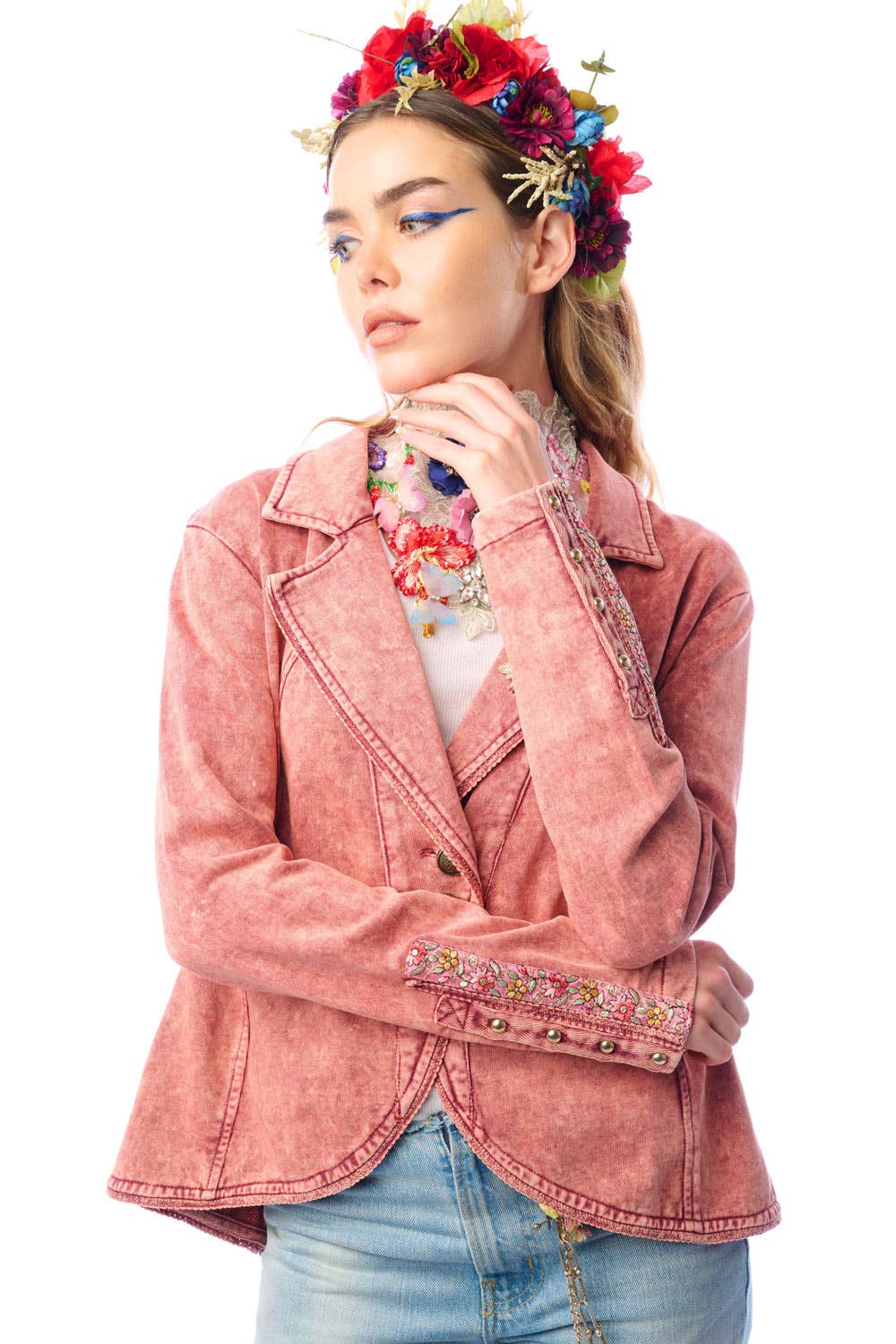 Mauve Wash Colonel Jacket for wholesale on Faire7