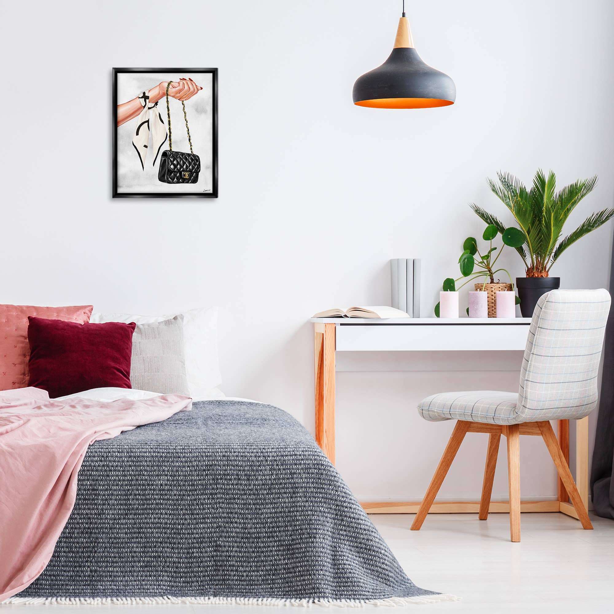 Stupell Industries – wholesale Wall decor – Kids & Baby – Black Handbag on Wrist Floater Framed Art4