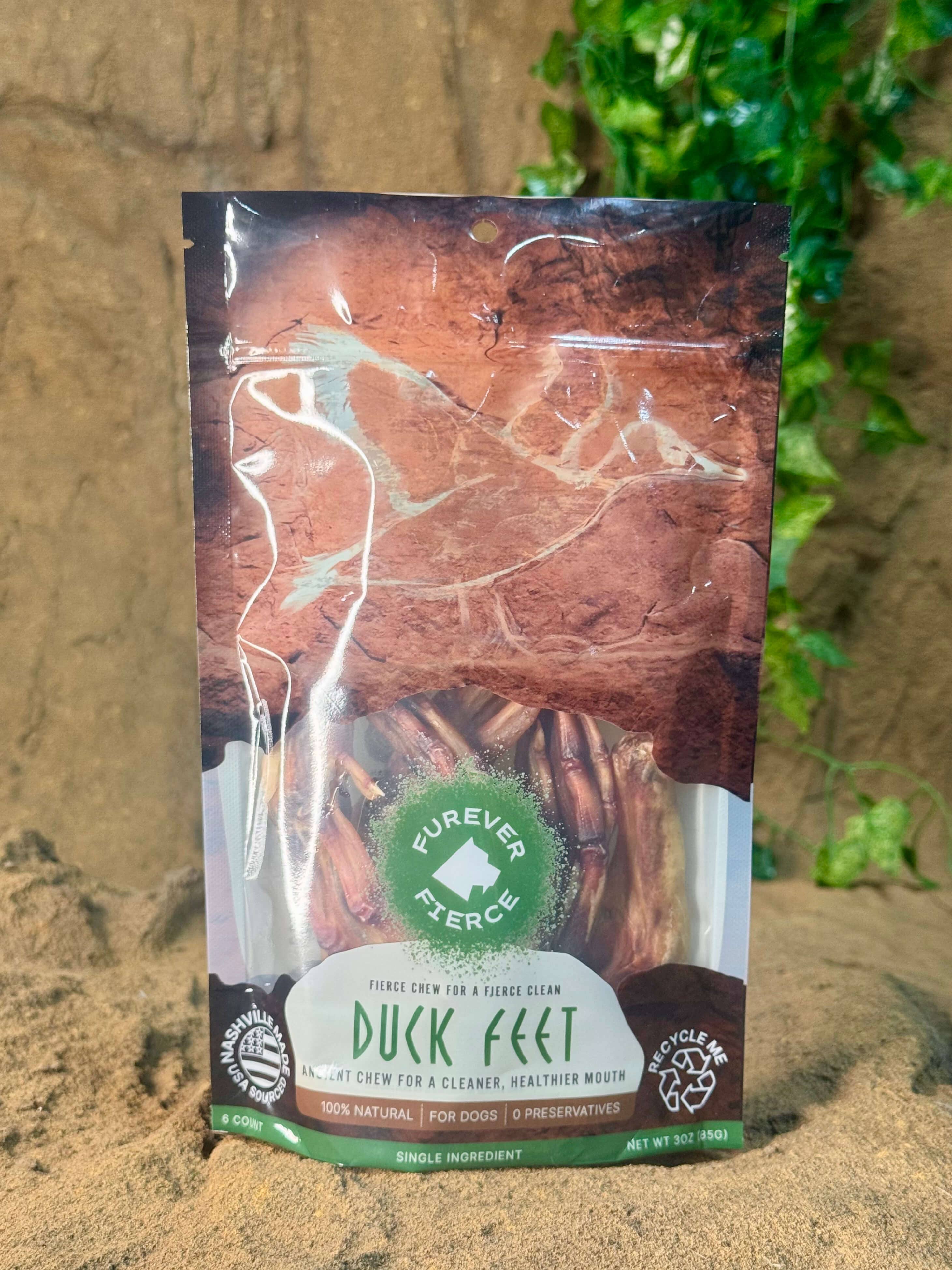Furever Fierce (formerly Furever Primal) - Wholesale Pet Treats - Dog - Duck Feet Bag of 6 Dog Chew - Natural Single Ingredient1