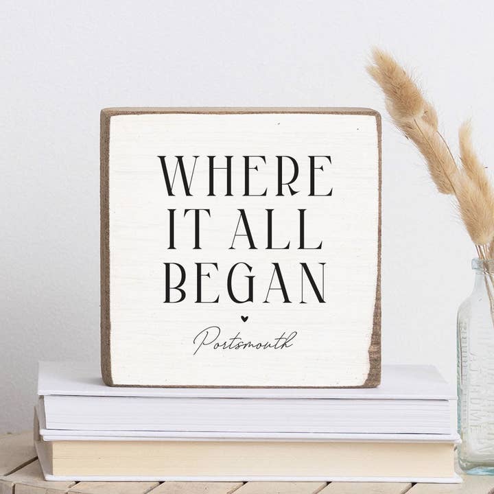 Personalized Where It All Began Wood Block for wholesale by Rustic Marlin