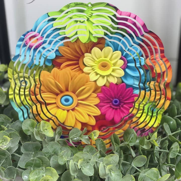 CMD Wholesale - Wholesale Wind Spinner - 3D Rainbow Daisy Wind Spinner