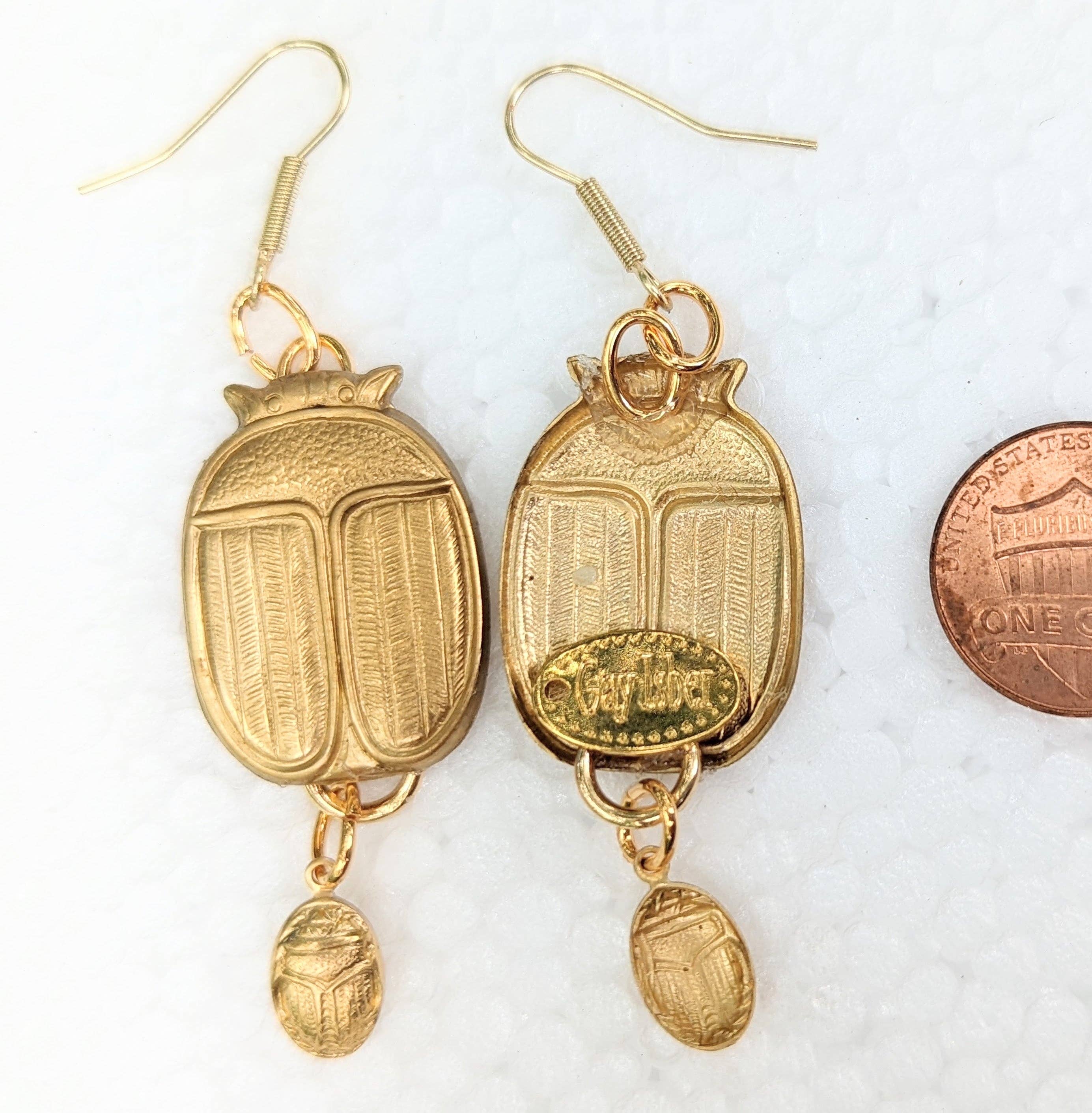 Gay Isber Designs - Wholesale Dangle Earrings - Scarabs + More Scarabs Super Lucky Earrings Brass Pressings USA Made Gay Isber5