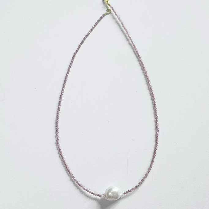 Annahmol – wholesale Beaded/pearl necklace – Petite Beaded Necklace with Baroque Pearl2