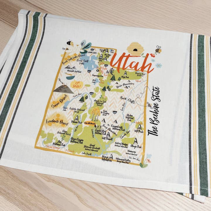 Utah Striped Cotton Tea Towel for wholesale by Gooseberry Designs