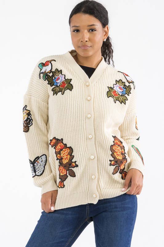 H&H Fashion Inc. – wholesale Cardigan – Women’s – W1602 - Button Down Patch Knit Cardigan11