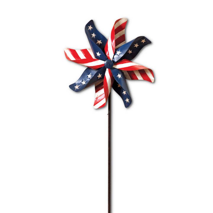 The Gerson Companies - Wholesale Wind Spinner - Gerson Company 63"H Metal Americana Pinwheel