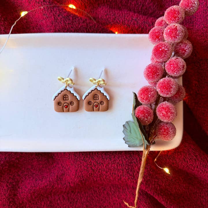 SeizeTheClayJewelry - Wholesale Dangle Earrings - Gingerbread Earrings, Christmas Earrings, House Earrings1