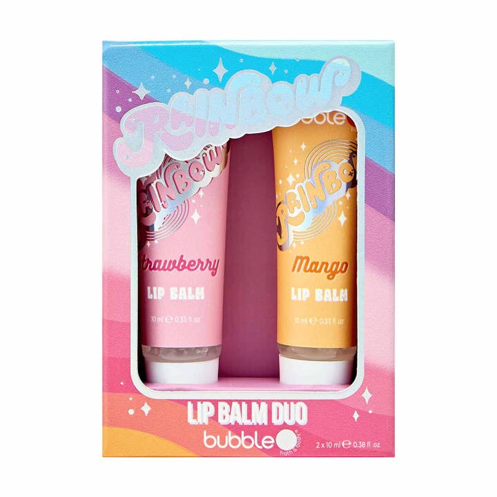 Bubble T Cosmetics - Wholesale Lip Balm Set - Rainbow Lip Balm Duo – Strawberry & Mango (2 x 10ml)1
