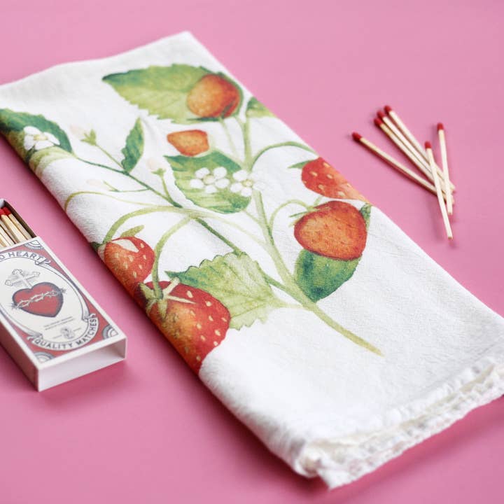 Honey Brush Design® - Wholesale Tea Towel - Strawberries Tea Towel4