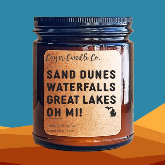 Frasco defumado de 9 onças - Coleção de etiquetas Michigan Kraft por atacado de Coyer Candle Co.