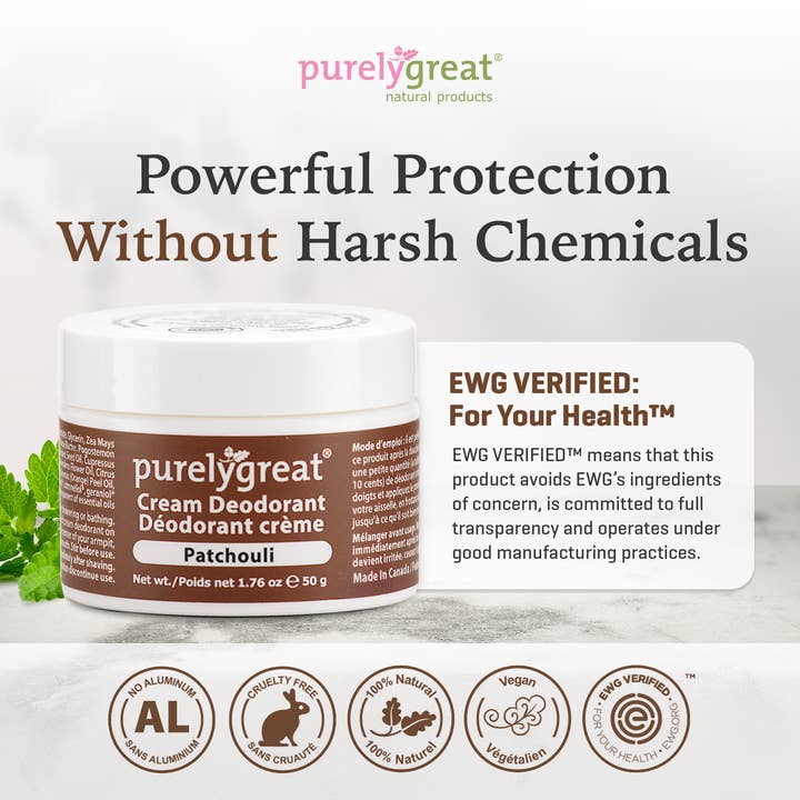 Purelygreat Natural Deodorants - Wholesale Deodorant - Unisex - Purelygreat Cream Deodorant - Patchouli5