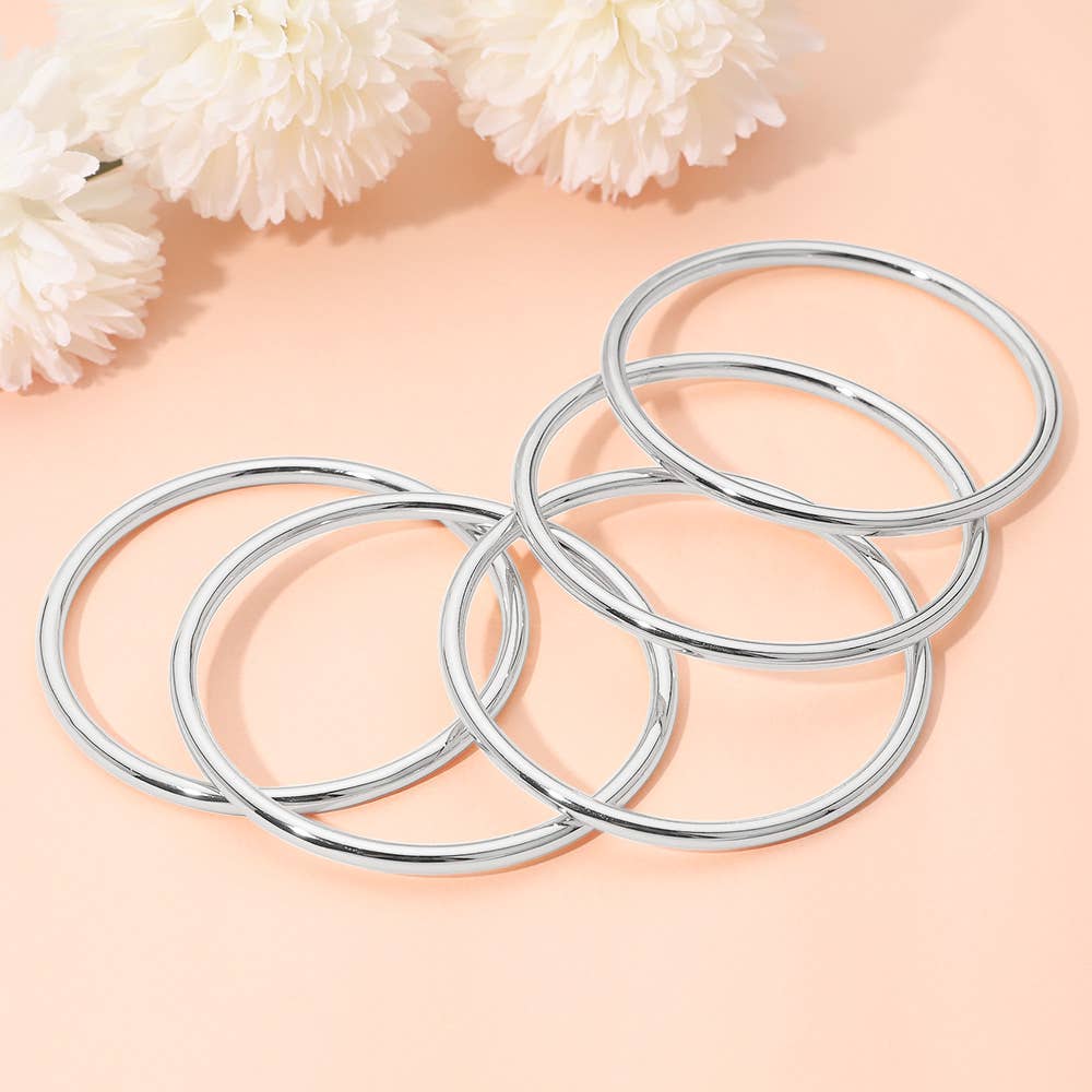 Sensibling Corp. - Wholesale Bangle Bracelet - 3PCS - Polished Metal Multi Layered Bangle Bracelets5
