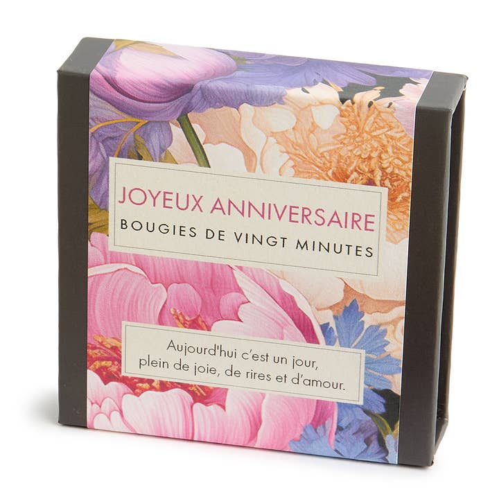 Cotton & Grey - Wholesale Tapered Candle/Candlestick - Signature Collection - Happy Birthday (Floral)7