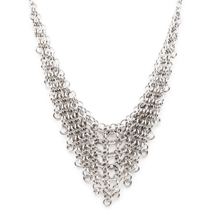 Collier Guardian Chainmail en argent sterling pour la vente par Futaba Hayashi