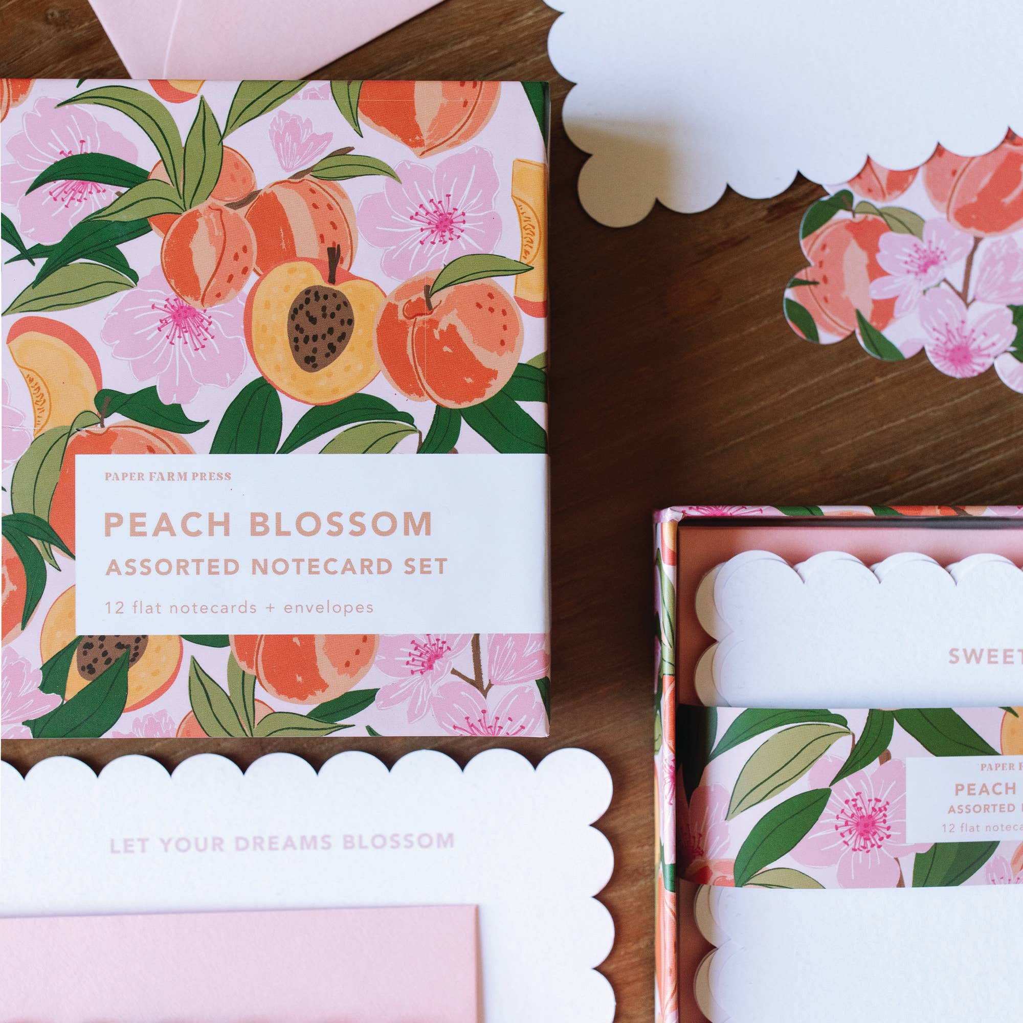 Paper Farm Press - Wholesale Stationery/Notecard Set - Peach Blossom Assorted Notecard Set3