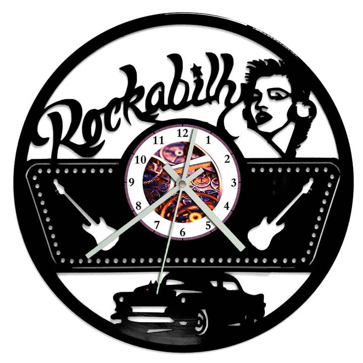 Horloge en vinyle - Rockabilly pour la vente par Broken Record