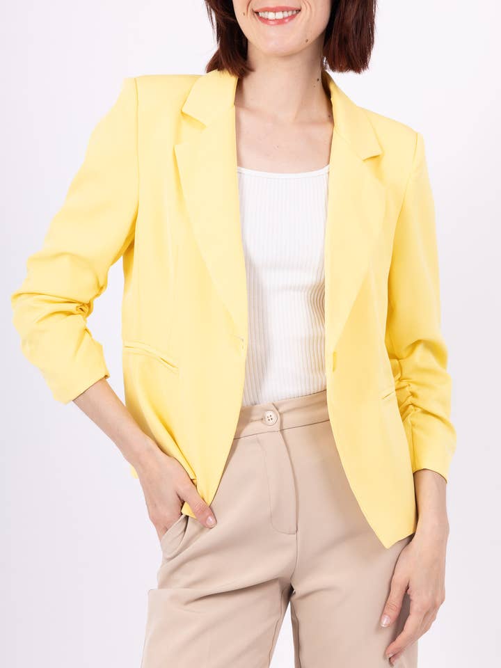 Afinity - Wholesale Blazer - Women's - Plain blazer A6077 for women with ruched sleeves20