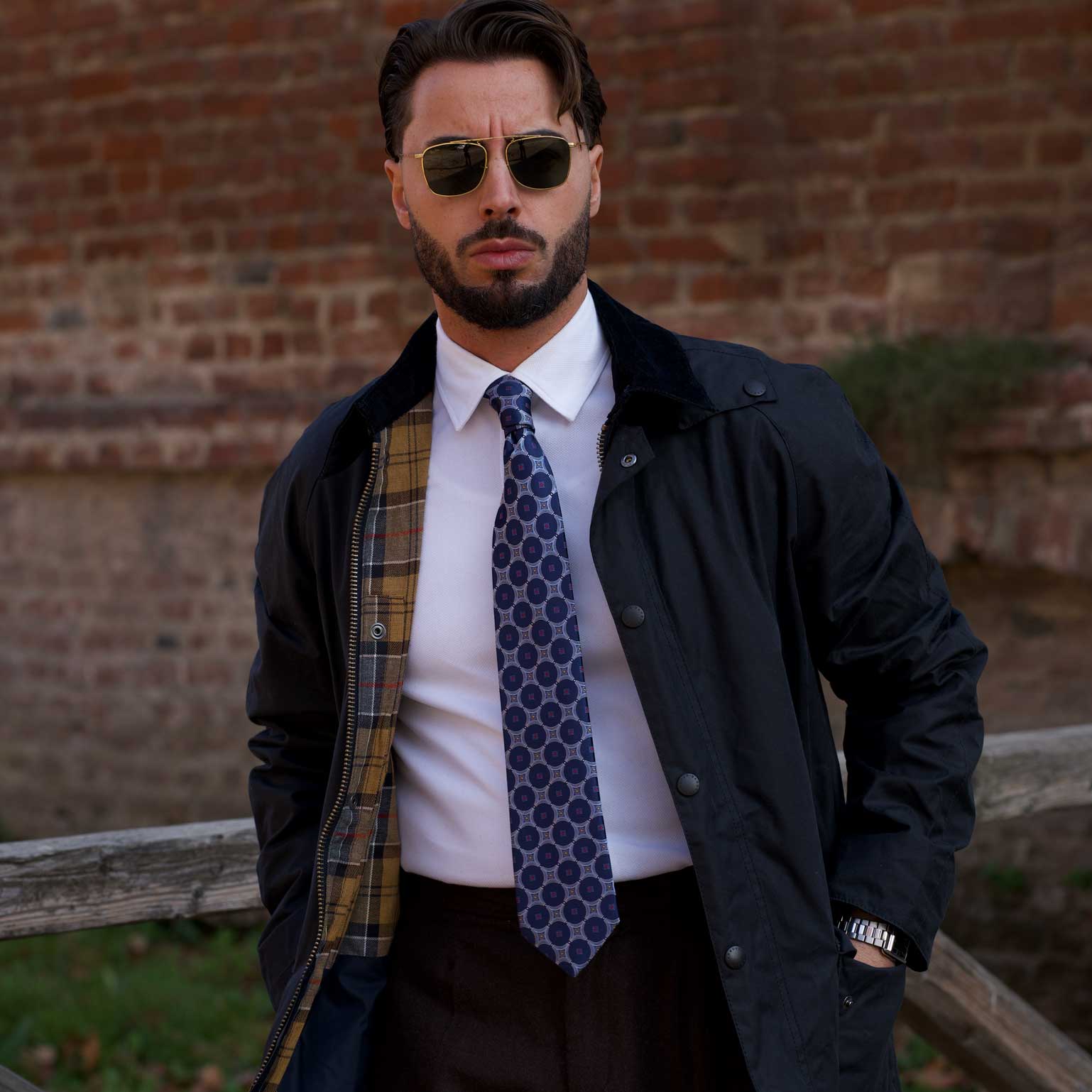 Elizabetta Made in Italy USA – wholesale Necktie – Men’s – Zuccari - Silk Jacquard Tie - Blue5