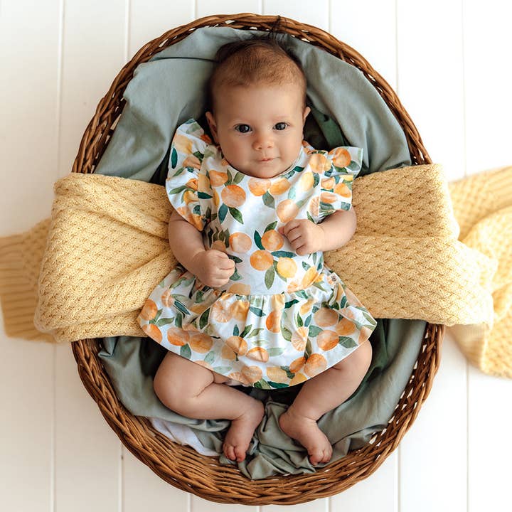 Snuggle Hunny - Wholesale Dress – Kids - Citrus Squeeze Short Sleeve Organic Dress6
