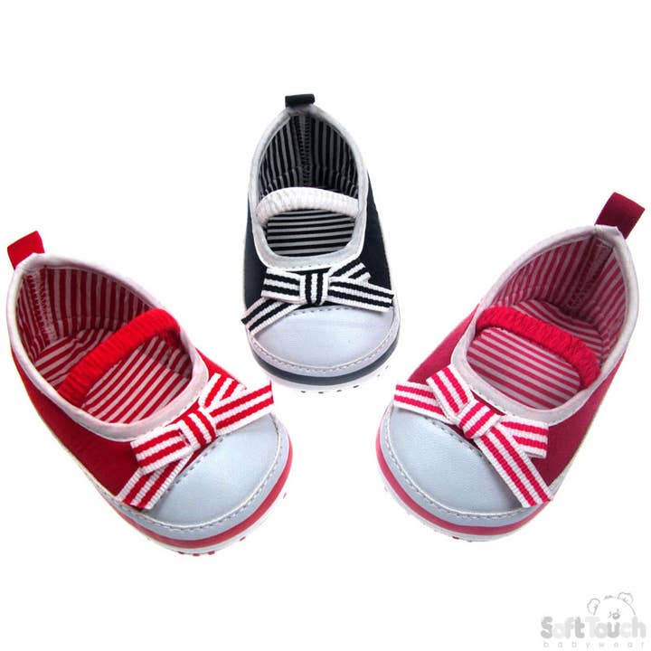 Sko: Slip-on m/rem og stribet sløjfe - B2106 for engroshandel hos Soft Touch