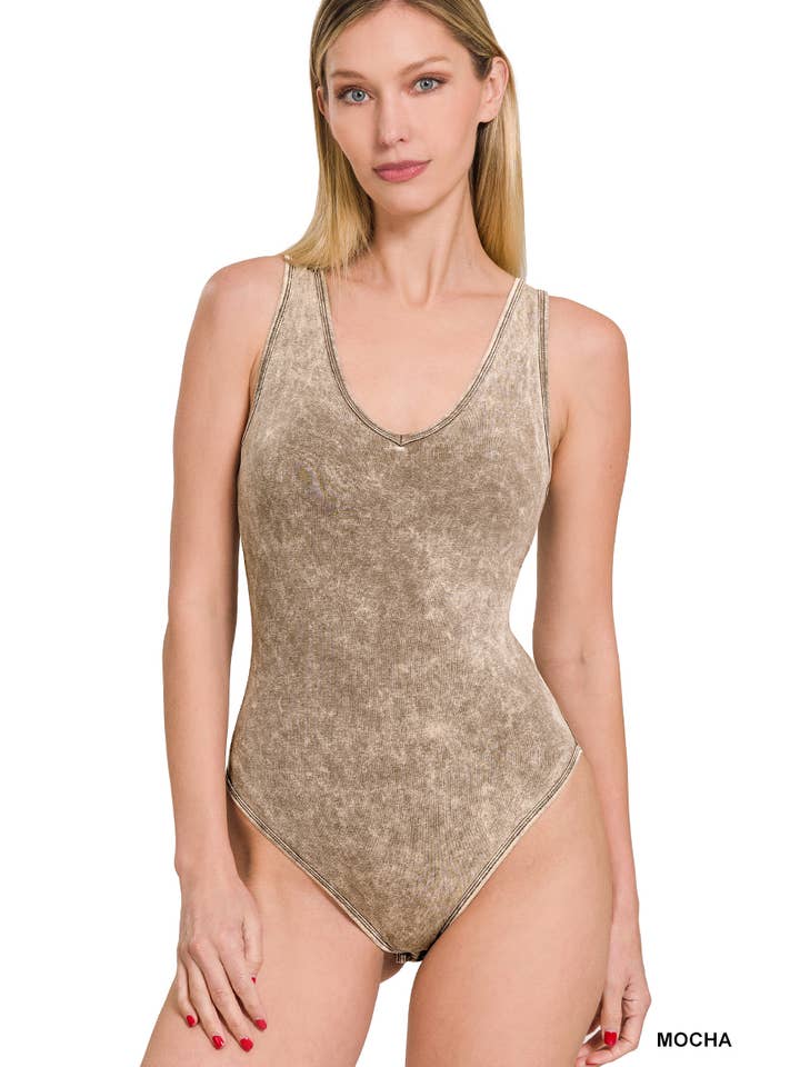 42POPS - Wholesale Bodysuit - Women's - `.Washed & Solid Cotton Bodysuit w/Snap Button closure61