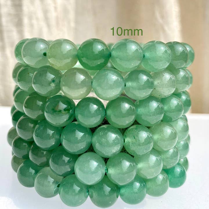 Pulseras elásticas de aventurina natural de 10 mm y 8 pulgadas para venta al por mayor de KayleeNYC